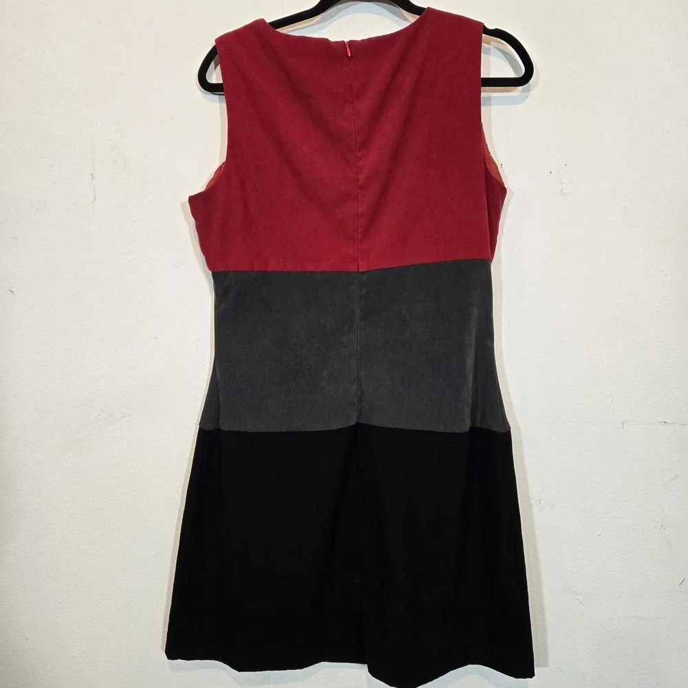 A-List by Wrapper Color Block Mini Dress Size 11 Red Gray and Black Mod Style